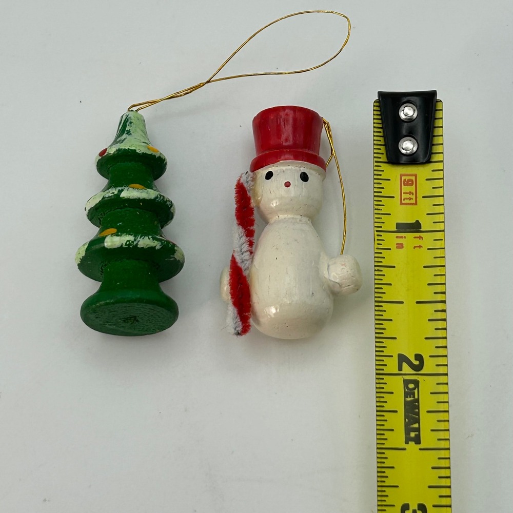 Set of 18 Vintage Hand Painted Wooden Christmas Ornaments Miniature Figures READ - Picture 2 of 13